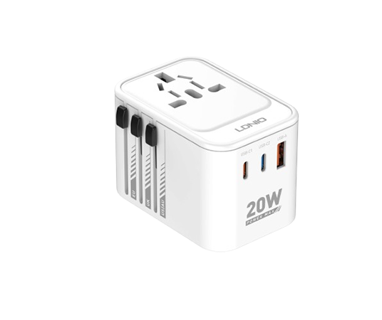 LDNIO Z9 20W GaN Universal Travel Adapter (Black/White)