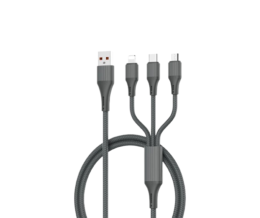 LDNIO LC97U 3-in-1 100W QC Fast Charging Nylon Cable (1.2M)